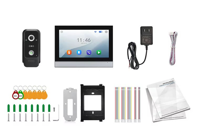 Visiophone HD 10 Pouces avec écran tactile, vision nocturne, NFC et contrôle WiFi