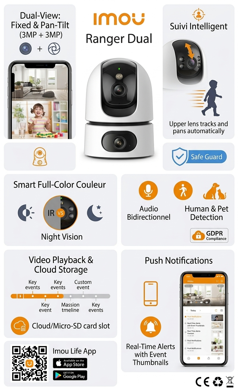📷 IMOU Ranger Dual 6MP – كاميرا مراقبة داخلية ذكية
