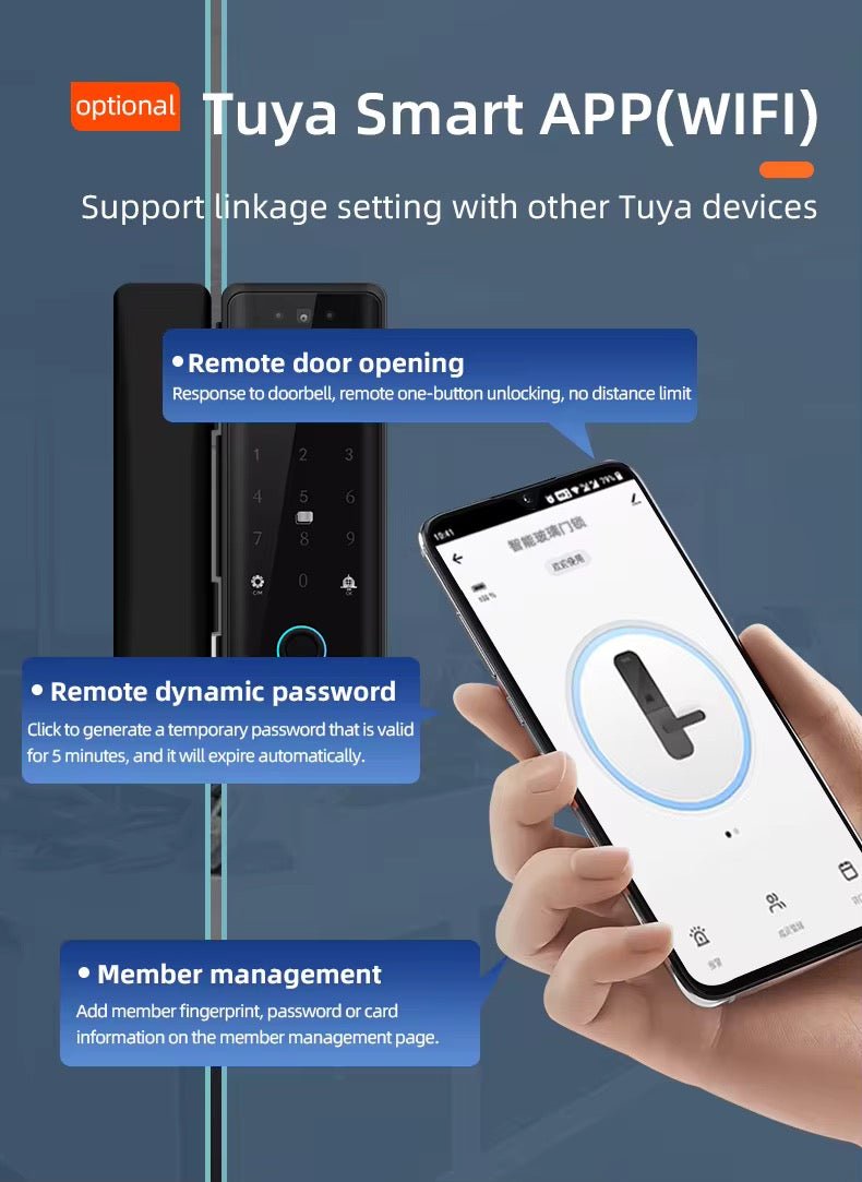 Smart glass door WIFI TUYA