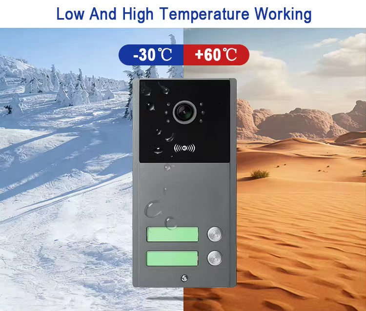 Visiophone HD 07 Pouces 02 poste avec 02 écran tactile, vision nocturne, NFC et contrôle WiFi NOIR