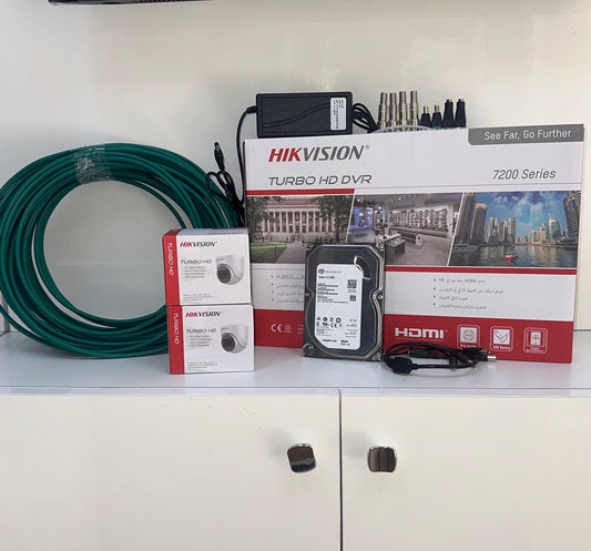️ طقم 02 كاميرات مراقبة  HIKVISION – DVR 8CHAINE 3K Turbo HD