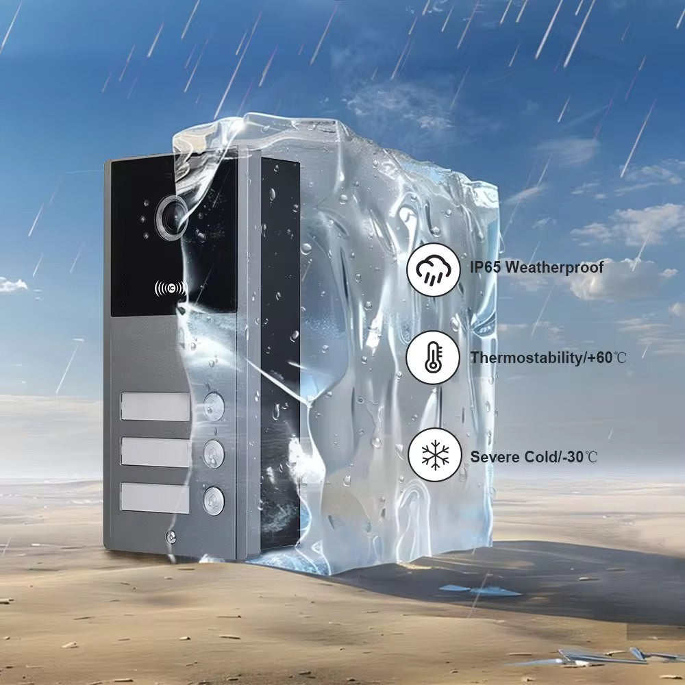 Visiophone HD 07 Pouces 03 poste avec 03 écran tactile, vision nocturne, NFC et contrôle WiFi NOIR