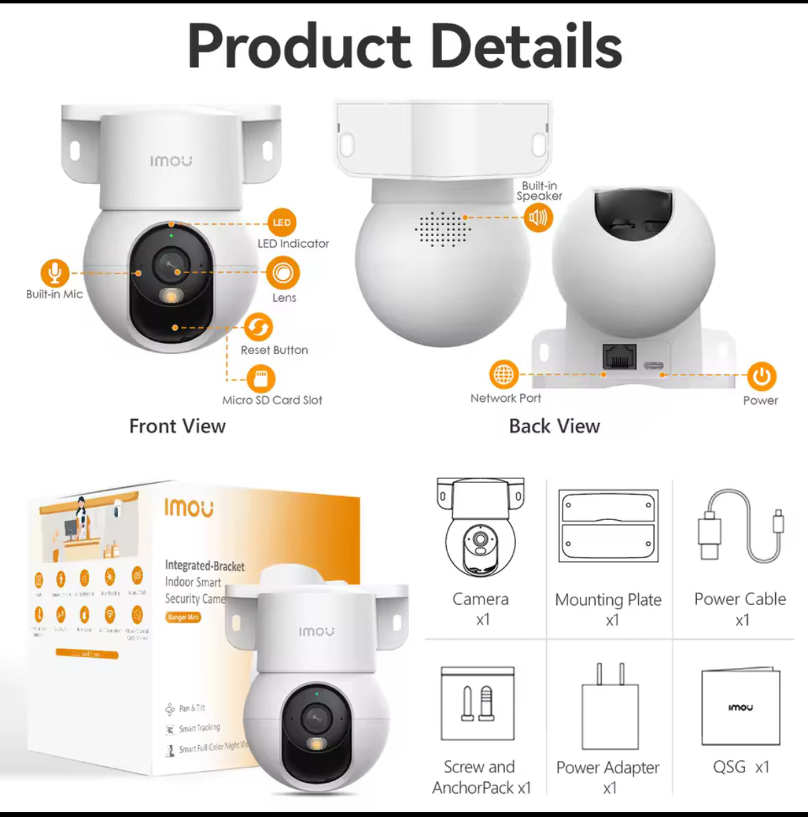 Caméra de sécurité intérieure Imou Ranger Mini – 3K / 5MP