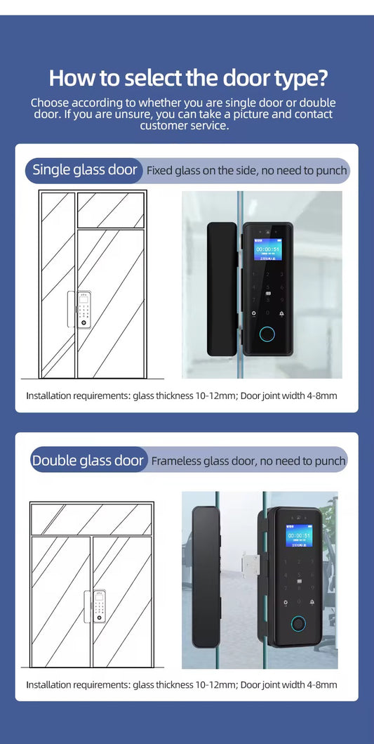 Smart glass door WIFI TUYA