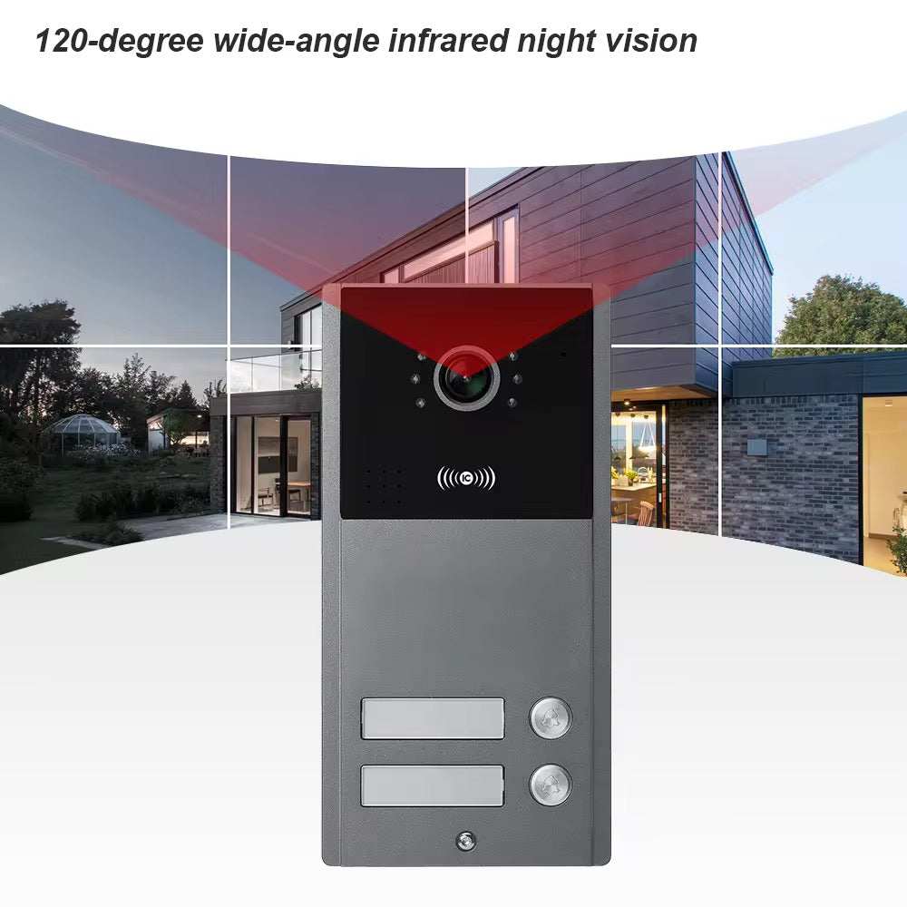Visiophone HD 07 Pouces 02 poste avec 02 écran tactile, vision nocturne, NFC et contrôle WiFi NOIR