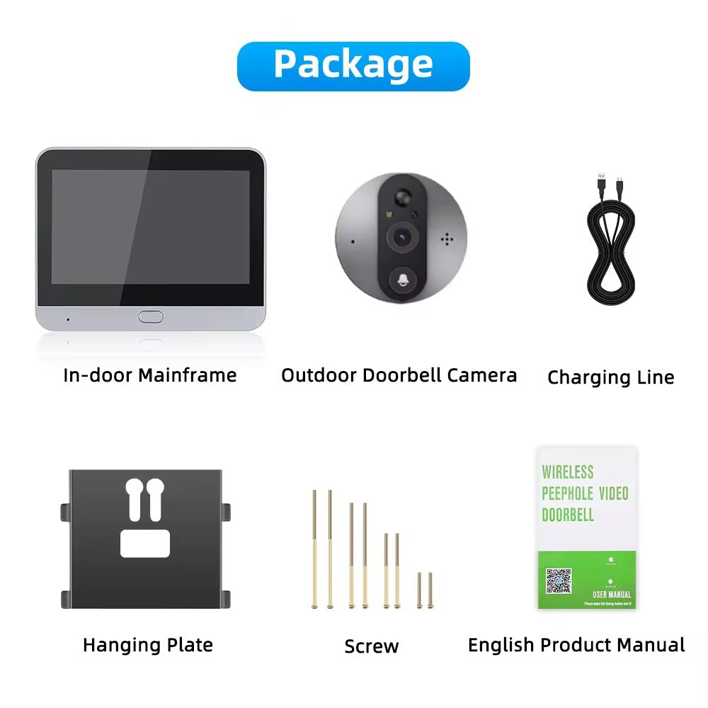 Sonnette Vidéo intelligente 3MP 2k WIFI sans fils