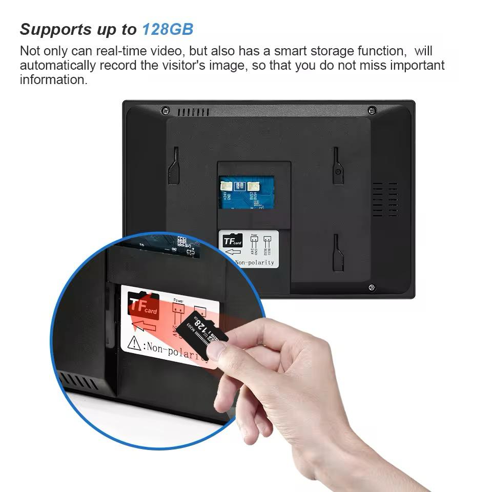 Visiophone HD avec écran tactile, vision nocturne, NFC et contrôle WiFi