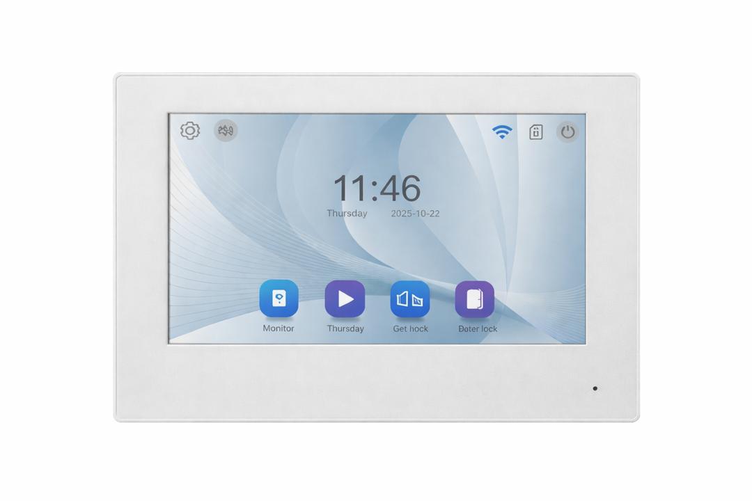 Visiophone HD avec écran tactile, vision nocturne, NFC et contrôle WiFi