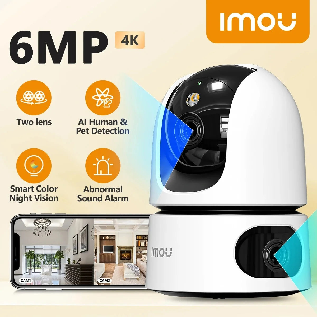 📷 IMOU Ranger Dual 6MP – كاميرا مراقبة داخلية ذكية